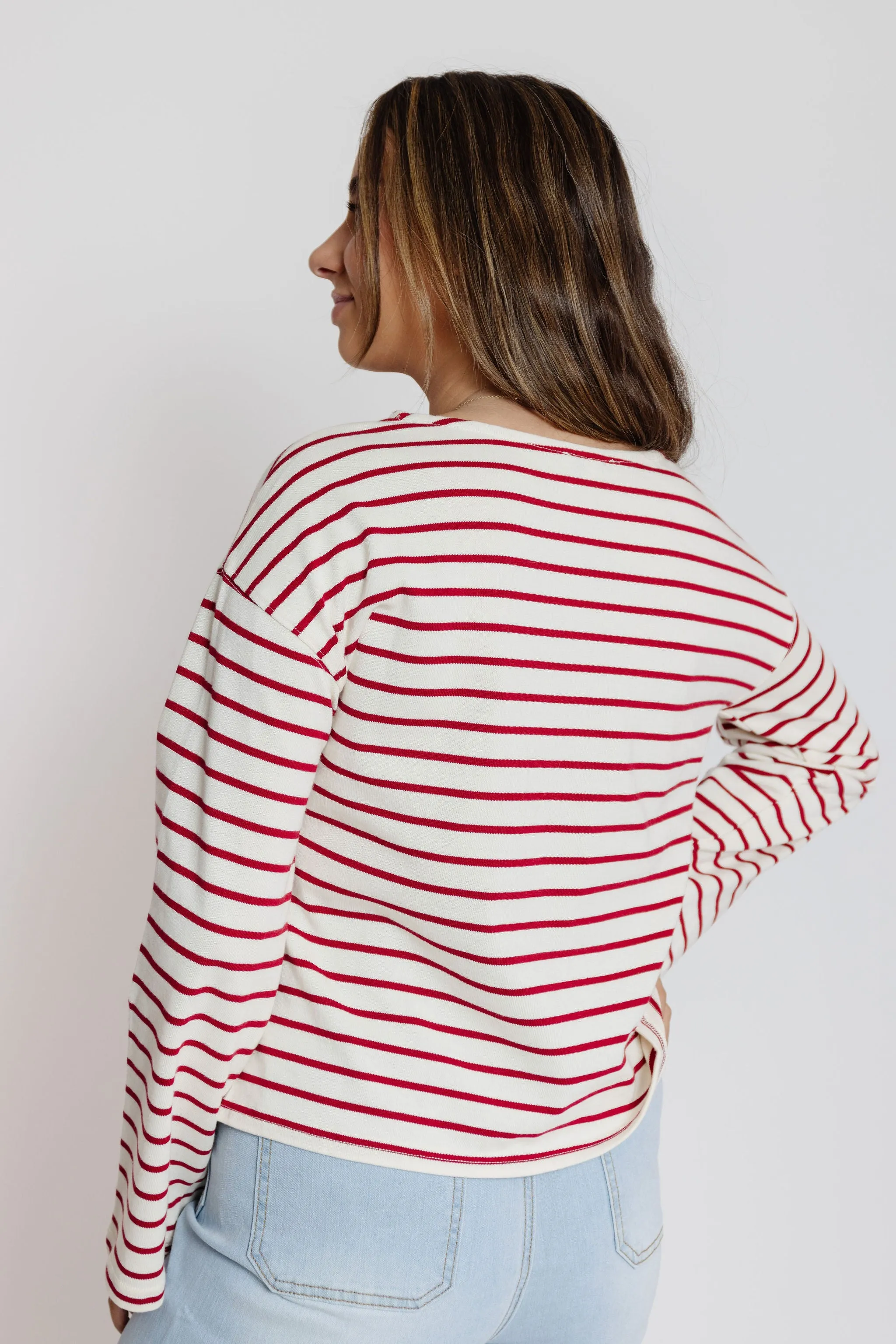 Whimsy Tee in White/Red