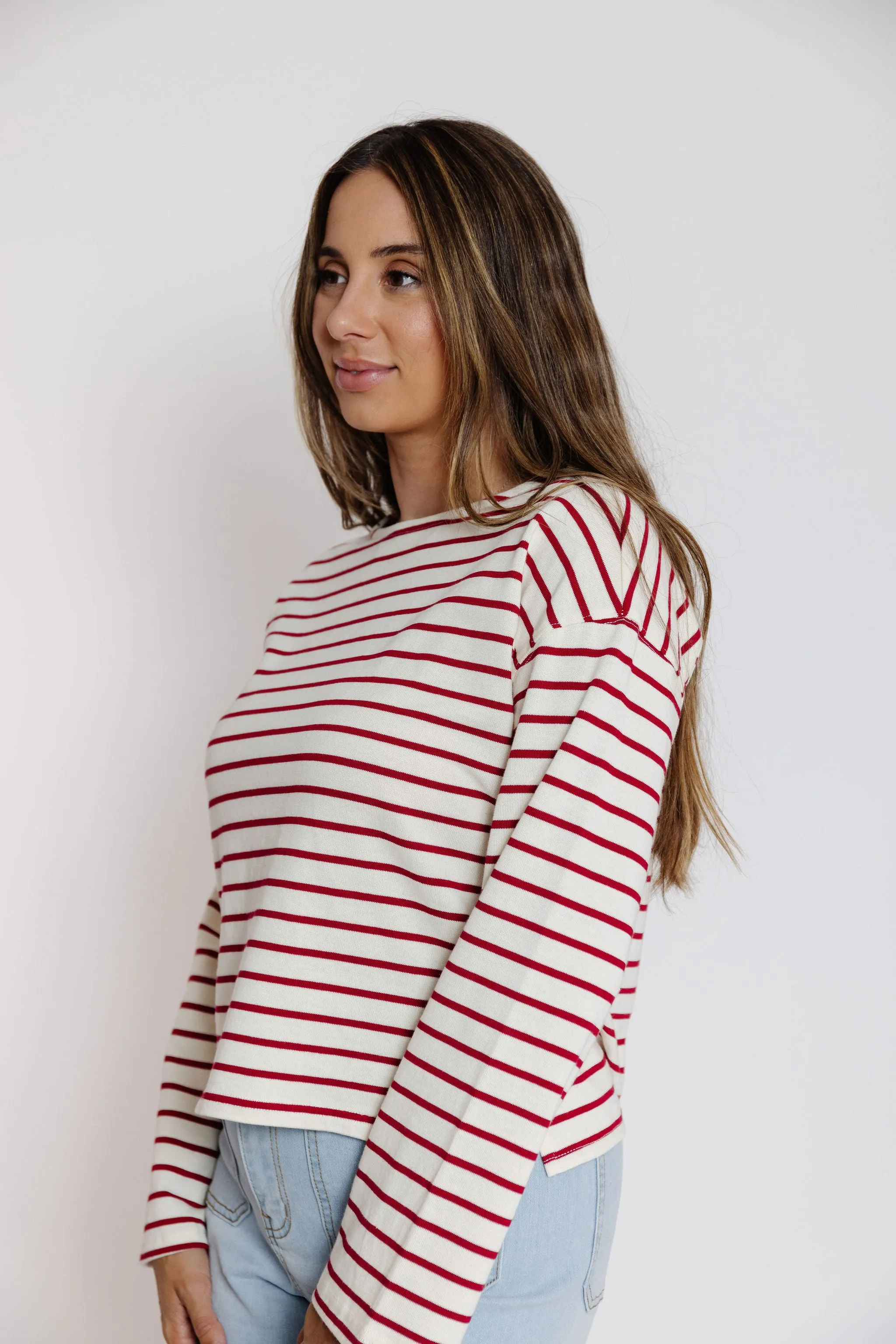 Whimsy Tee in White/Red