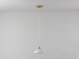 White flower glass pendant light