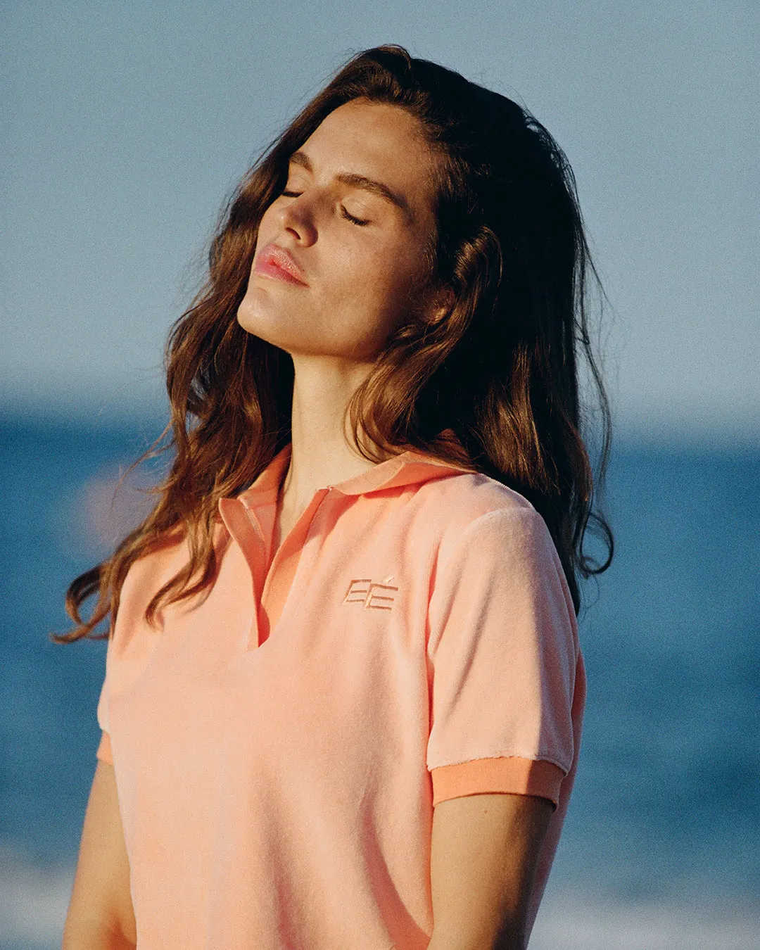 Women's Terry Polo | Peach