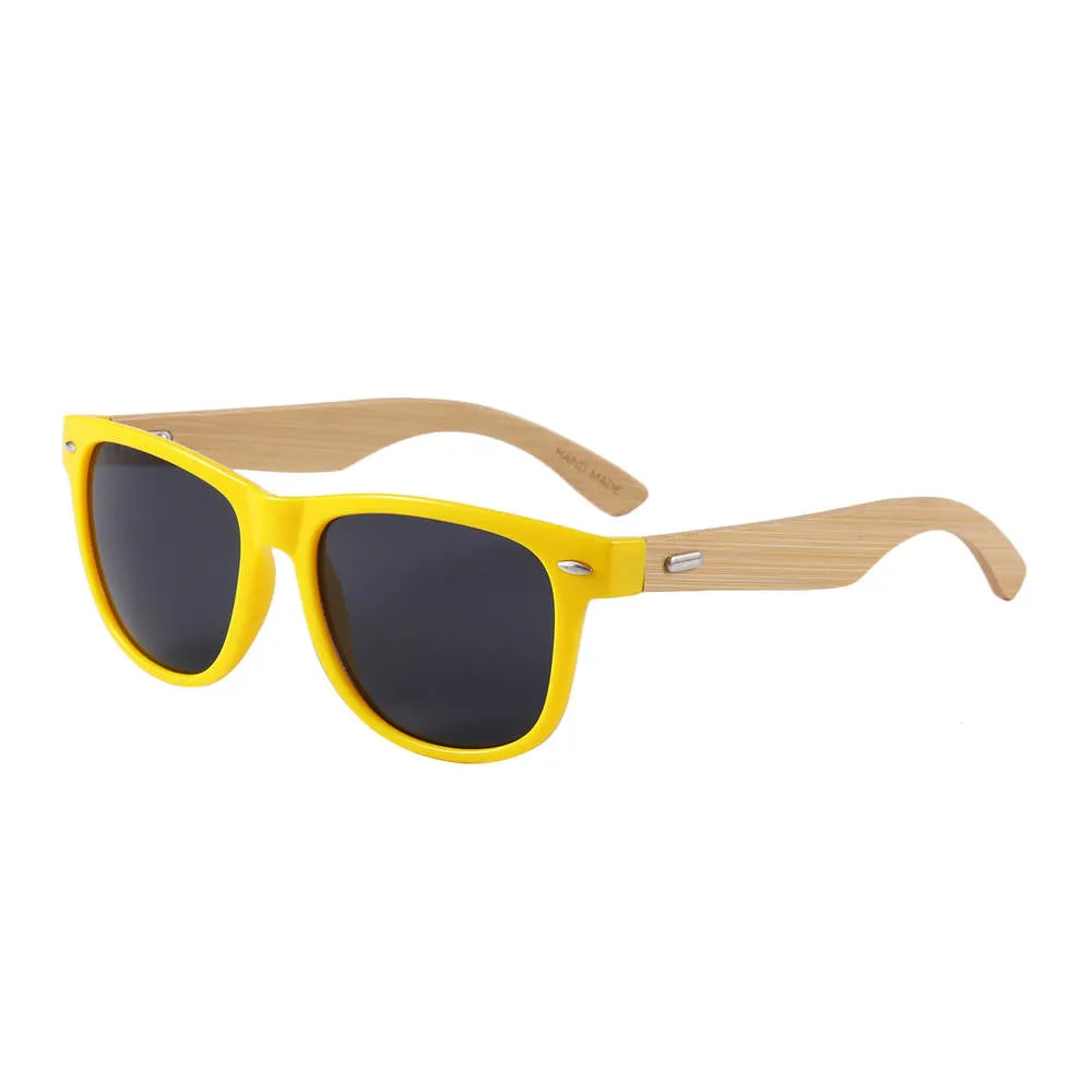 Yogaz Yellow Rimmed Bamboo Sunglasses