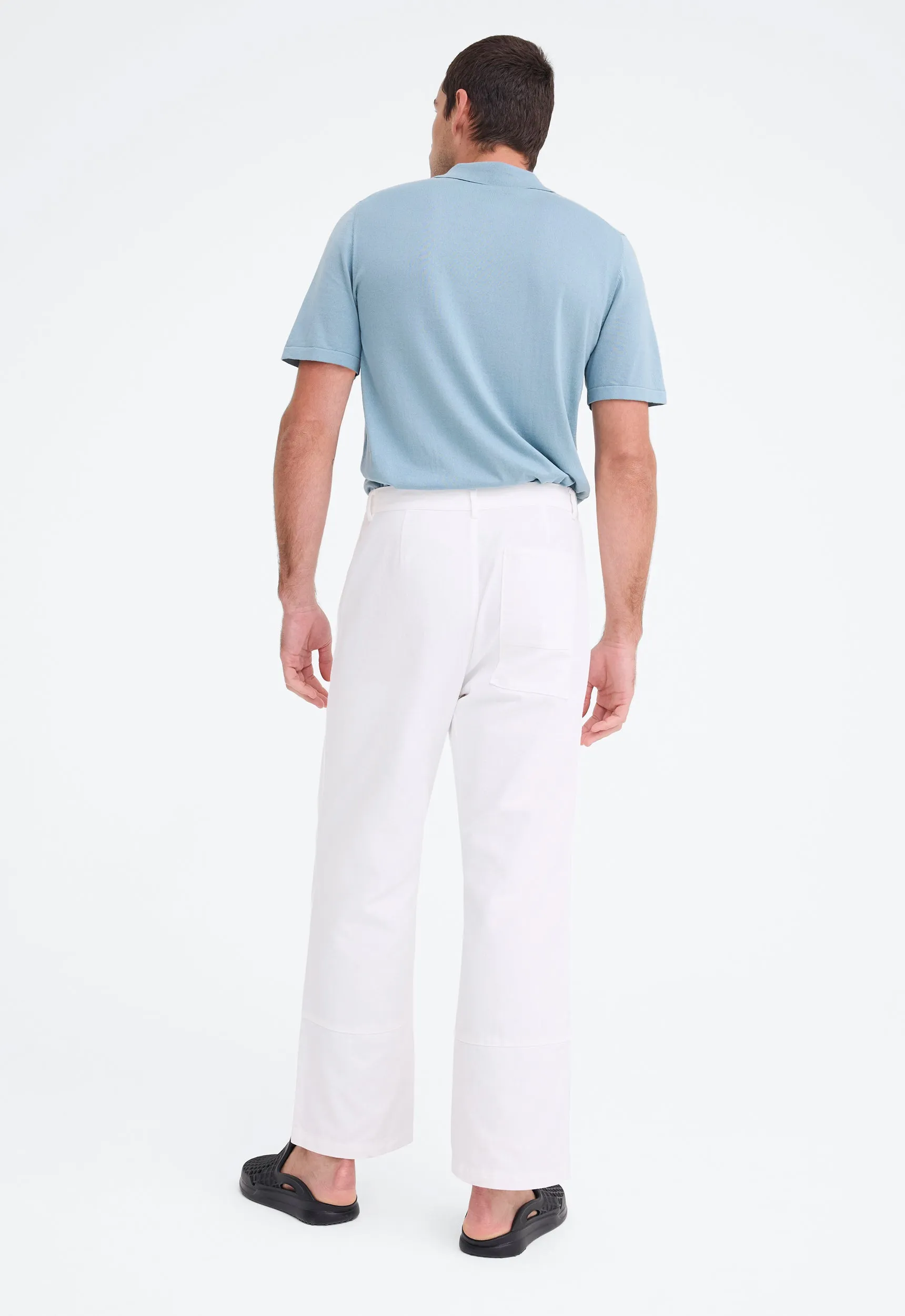 Zane Cotton Denim Pant - White